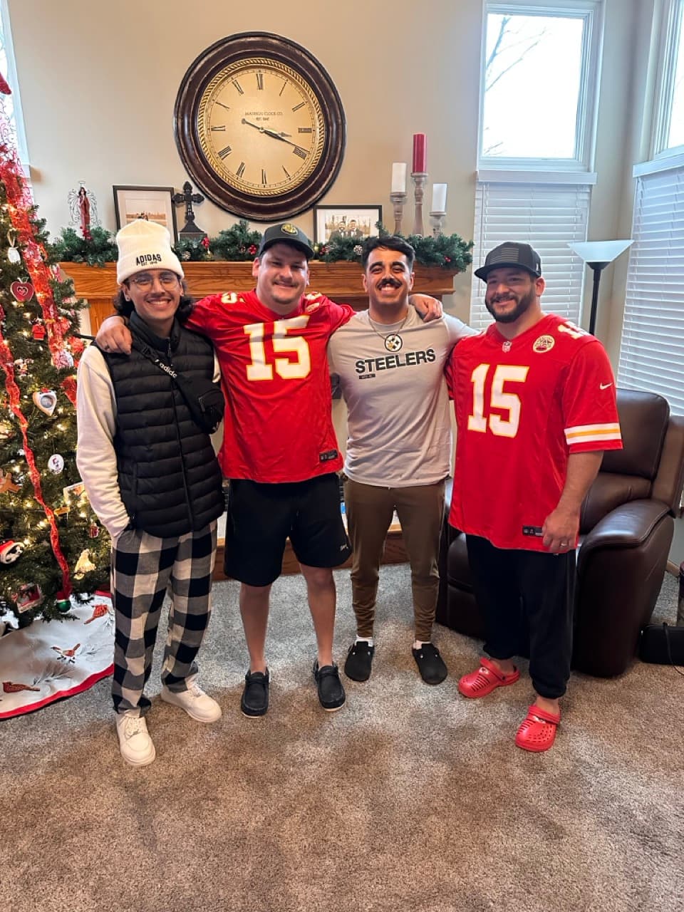 Garrett with friends on game day